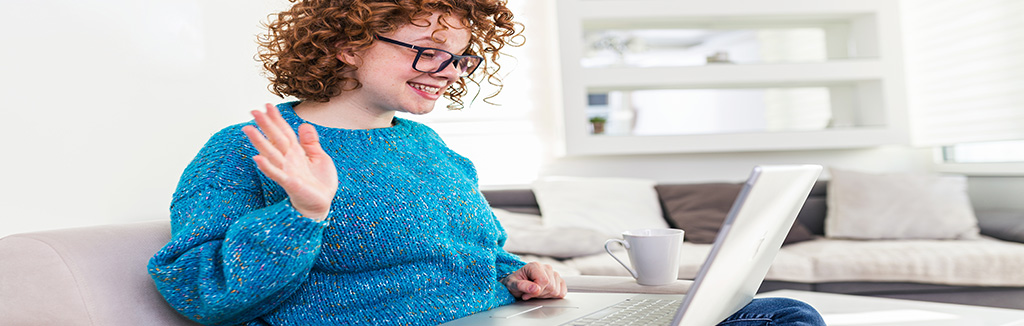 Teen on laptop