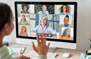 teen in online meeting