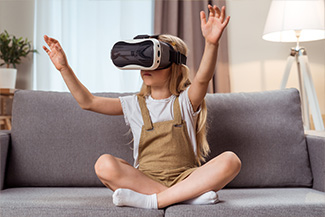 Autism Child with VR glasses 